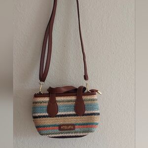 Multicolor Small Boho Crossbody Bag 5x8" New